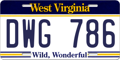 WV license plate DWG786