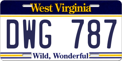 WV license plate DWG787