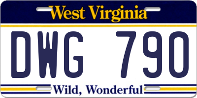 WV license plate DWG790
