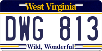 WV license plate DWG813