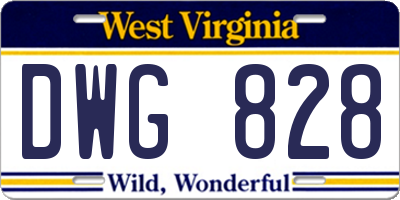WV license plate DWG828