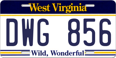 WV license plate DWG856