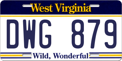 WV license plate DWG879