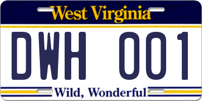 WV license plate DWH001