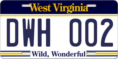 WV license plate DWH002