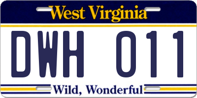 WV license plate DWH011