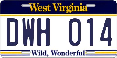 WV license plate DWH014