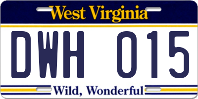 WV license plate DWH015