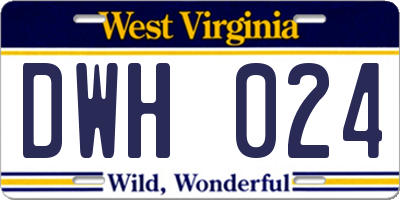 WV license plate DWH024