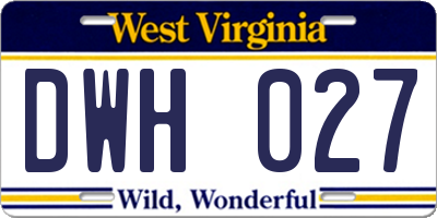 WV license plate DWH027