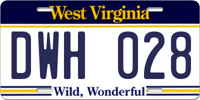 WV license plate DWH028