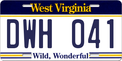 WV license plate DWH041