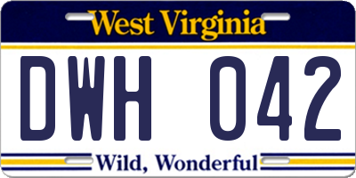WV license plate DWH042
