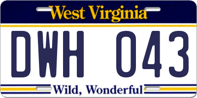 WV license plate DWH043