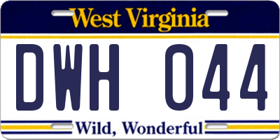 WV license plate DWH044