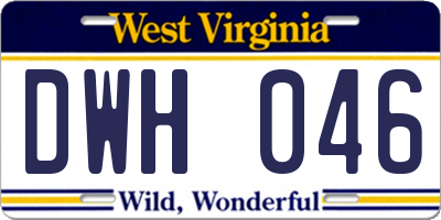 WV license plate DWH046