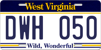 WV license plate DWH050