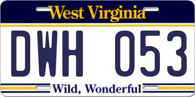 WV license plate DWH053