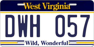 WV license plate DWH057