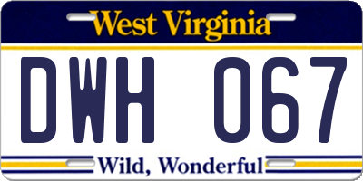 WV license plate DWH067