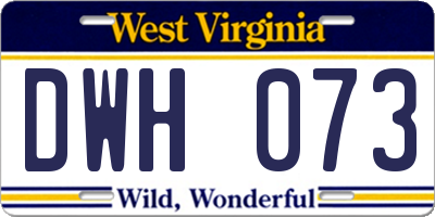 WV license plate DWH073