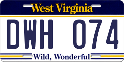 WV license plate DWH074