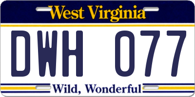 WV license plate DWH077