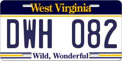 WV license plate DWH082