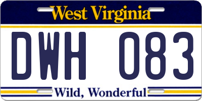 WV license plate DWH083
