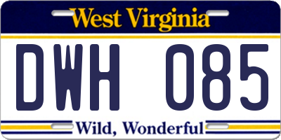 WV license plate DWH085