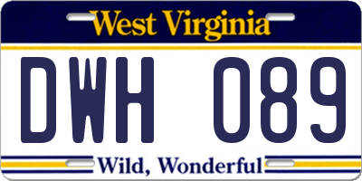 WV license plate DWH089