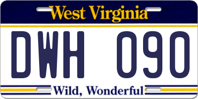WV license plate DWH090