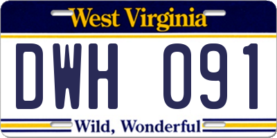 WV license plate DWH091