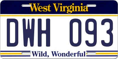 WV license plate DWH093
