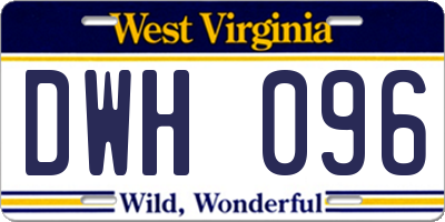 WV license plate DWH096