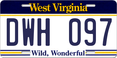 WV license plate DWH097
