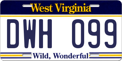 WV license plate DWH099
