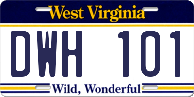 WV license plate DWH101