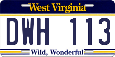 WV license plate DWH113