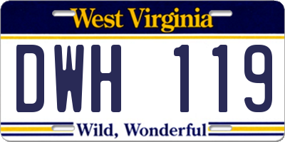 WV license plate DWH119