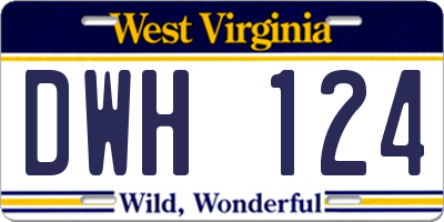 WV license plate DWH124