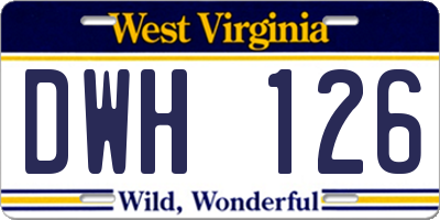 WV license plate DWH126