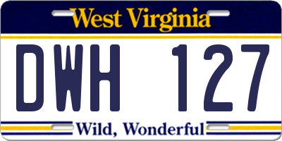 WV license plate DWH127