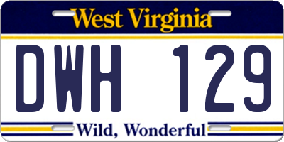 WV license plate DWH129