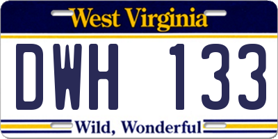 WV license plate DWH133