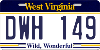 WV license plate DWH149