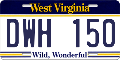 WV license plate DWH150
