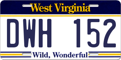 WV license plate DWH152
