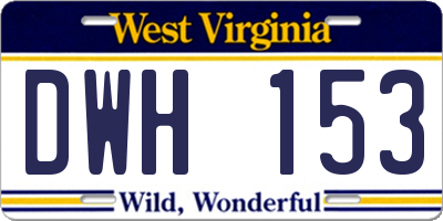 WV license plate DWH153