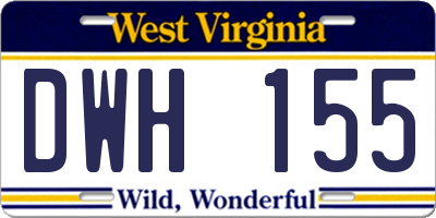 WV license plate DWH155